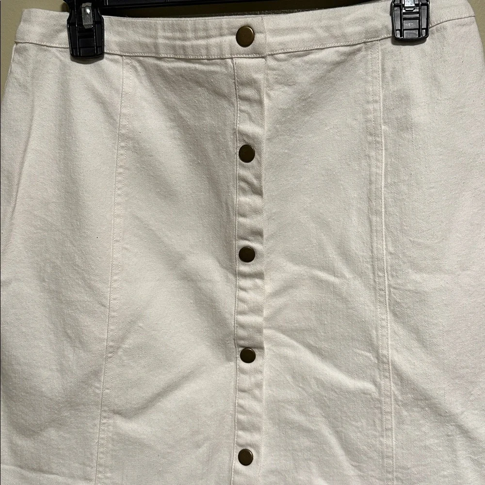 SugarLips White Jean Skirt Size Large - Picture 3 of 6